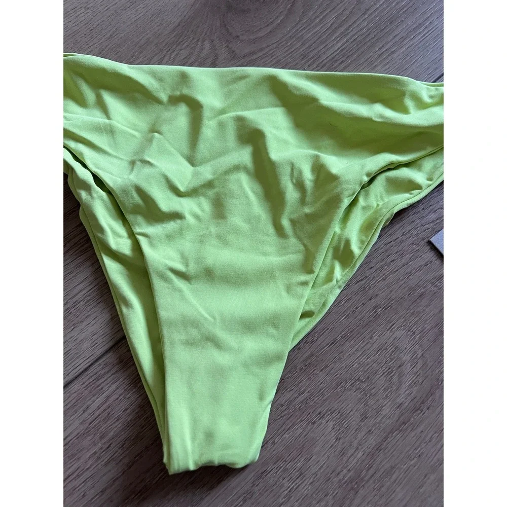 NWT Toast‎ Swim Daiquiri Signature Low Rise Hipster Bikini Bottoms Neon Lime XL